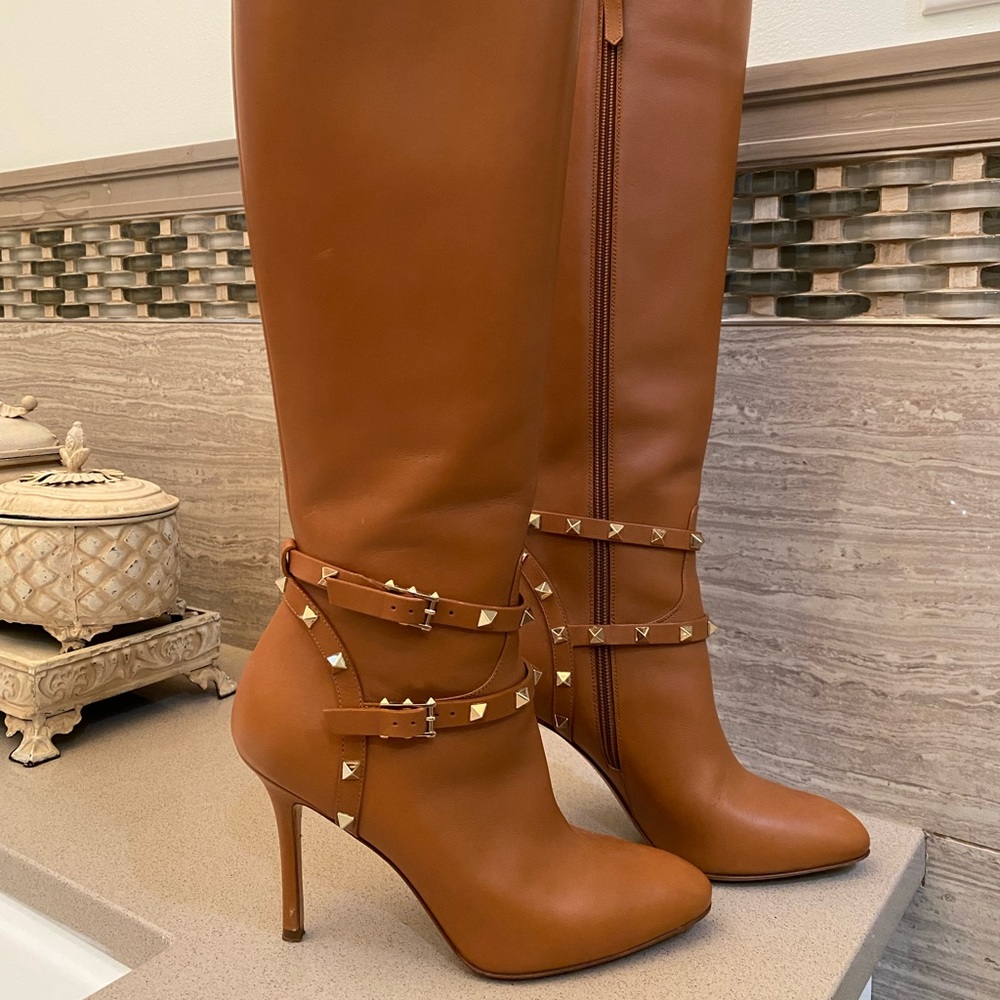 38.5 EU Camel Brown VALENTINO Knee High Boots
